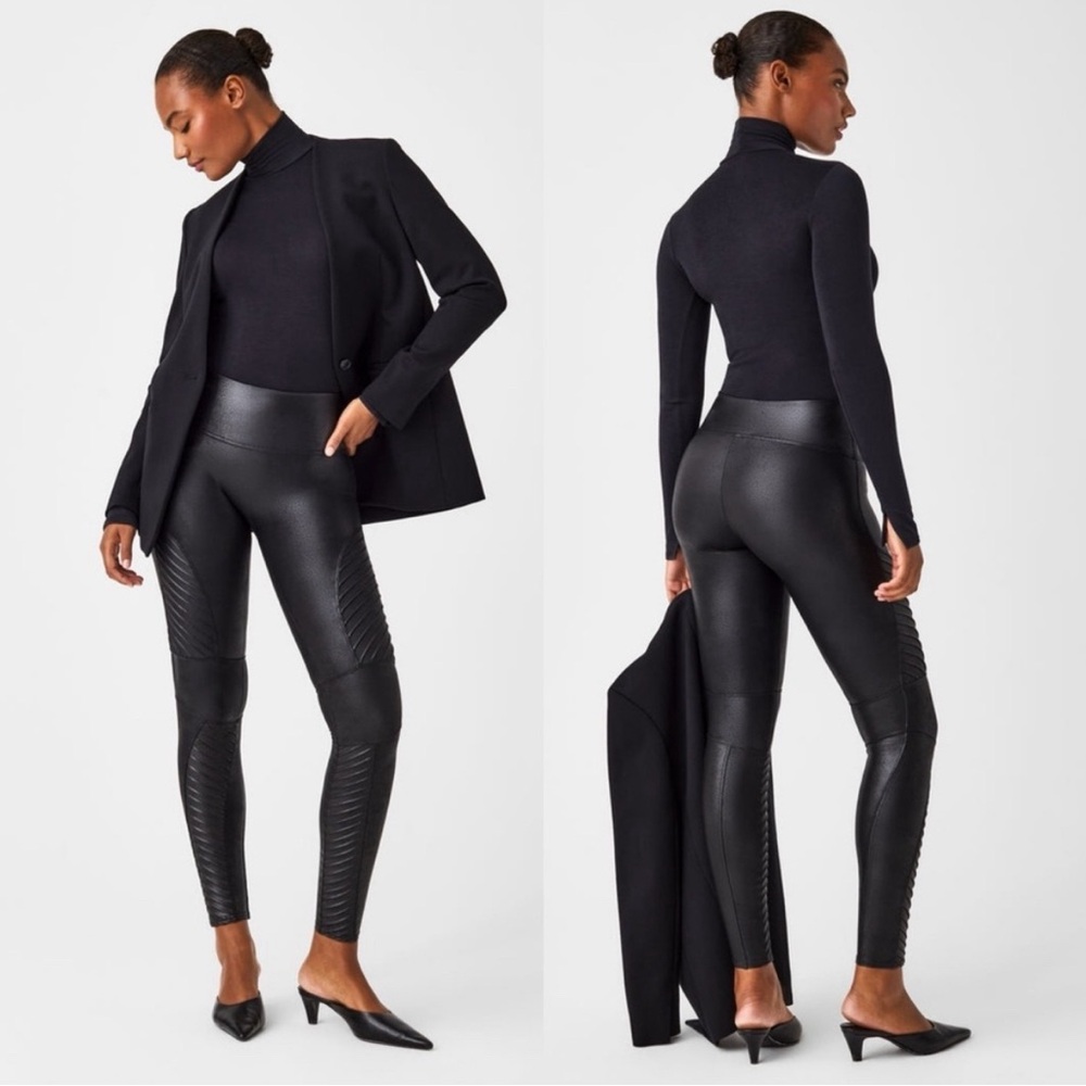 Spanx Faux Leather Leggings for Women, Size M - Black
